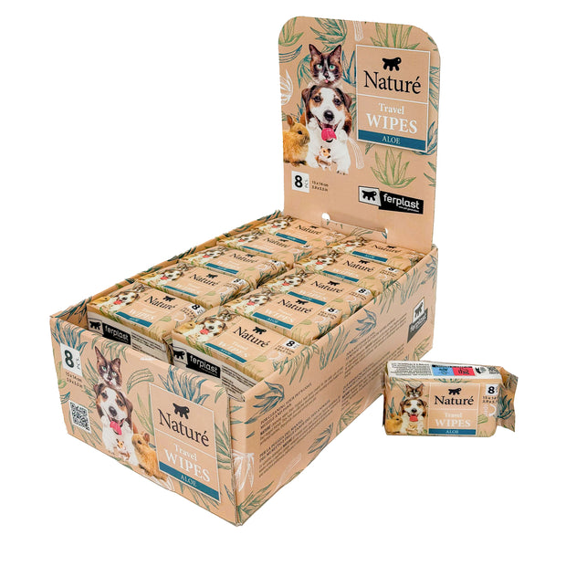 LINGETTES DE VOYAGE NATURÈ POUR CHIENS ET CHATS (x8)