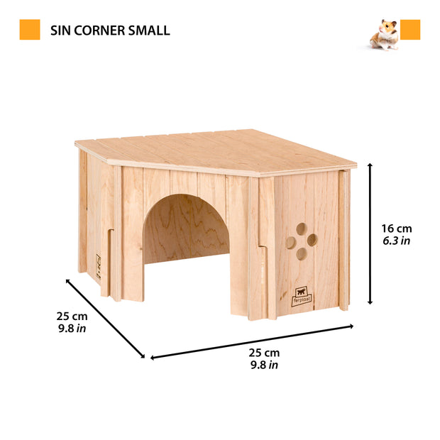 SIN CORNER Maison d’angle en bois pour petits animaux