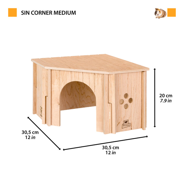 SIN CORNER Maison d’angle en bois pour petits animaux