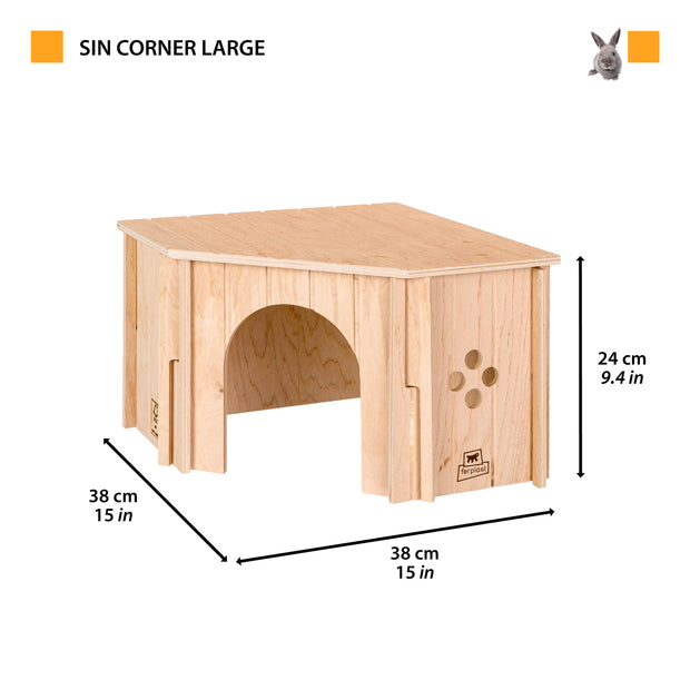 SIN CORNER Maison d’angle en bois pour petits animaux