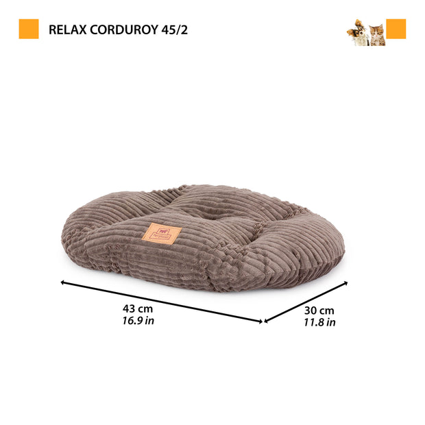 RELAX CORDUROY Coussin ovale pour chiens et chats