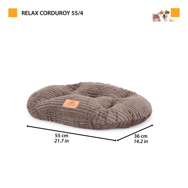 RELAX CORDUROY Coussin ovale pour chiens et chats