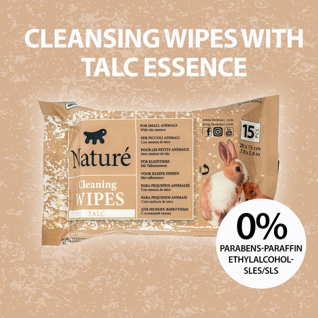LINGETTES AU TALC POUR PETITS ANIMAUX NATURÉ (X15)