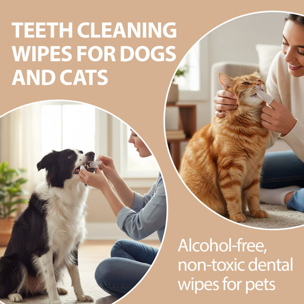 LINGETTES NETTOYANTES POUR LES DENTS NATURÉ – POUR CHIENS ET CHATS (x50)