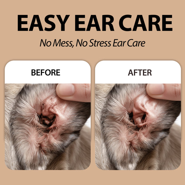 LINGETTES JETABLES POUR LE NETTOYAGE DES OREILLES DES CHIENS ET DES CHATS (x50) - NATURÉ