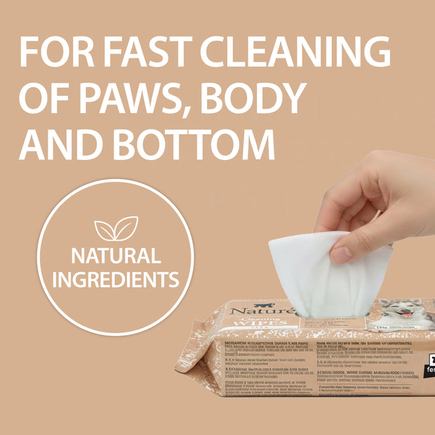 LINGETTES DE VOYAGE NATURÈ POUR CHIENS ET CHATS (x8)