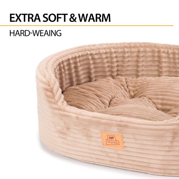 DANDY CORDUROY Panier divan avec coussin amovible pour chiens et chats