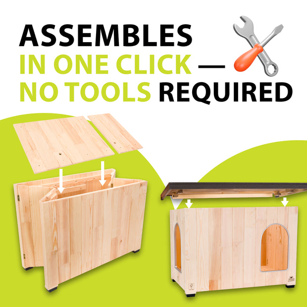 CLICKO Niche pour chien en bois